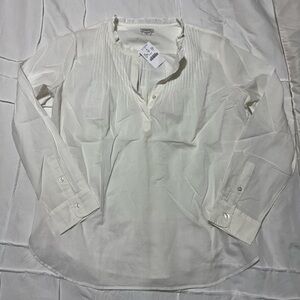 NWT J. Crew Ivory Ruffle Detail Blouse Top- Size 4